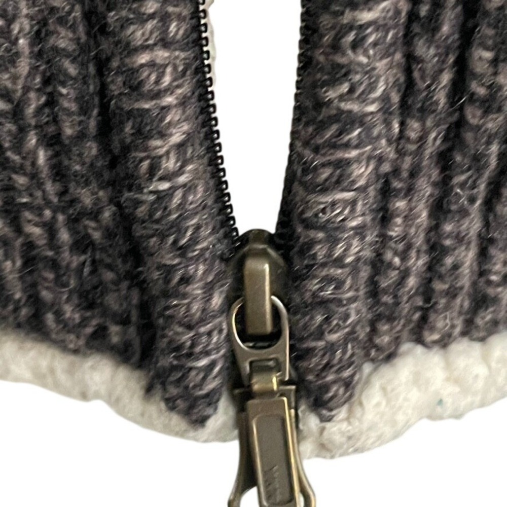 L.L. Bean 100% Lambswool Fair Isle Sweater Jacket Sherpa Lined Zip Women's L - Picture 10 of 12